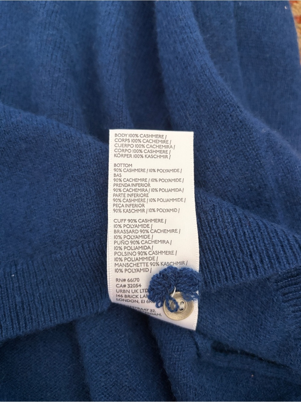 Pilcro Jensen Cashmere Navy Polo Crop Sweater - Picture 4 of 4